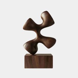 Abstract Wooden Sculpture Handmade Home Decor Accent Minimalist Abstract Wood Art Solid Wood Art Decor Handcrafted Abstract Wood Carving